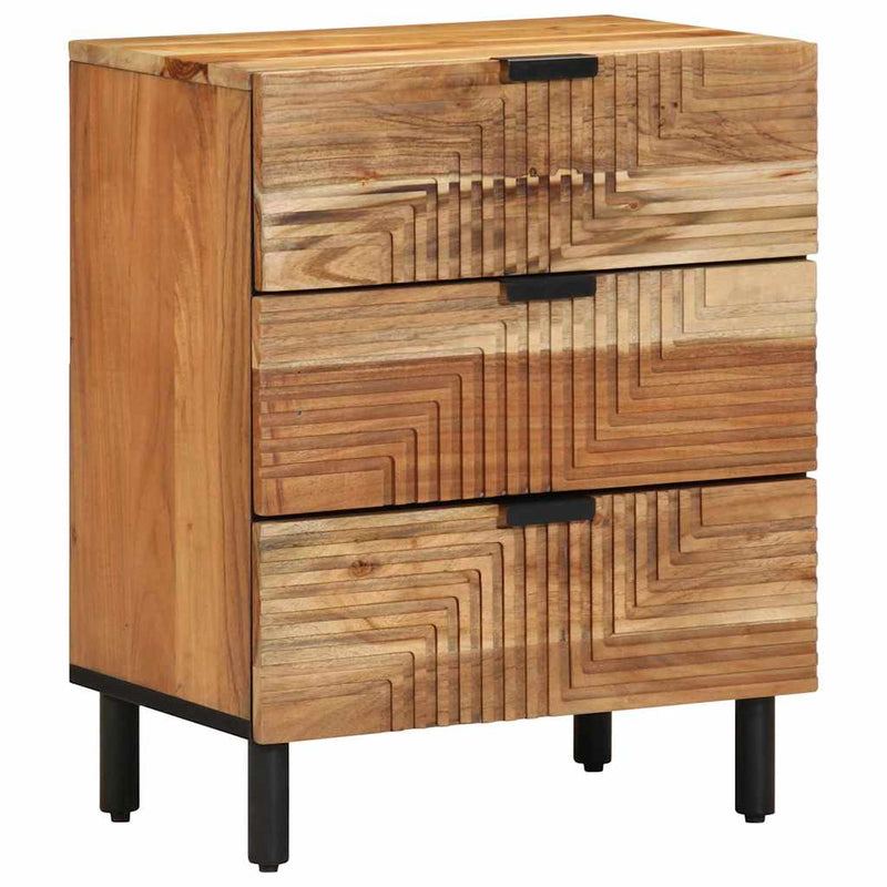 vidaXL Éjjeliszekrény fiókkal Barna 50 x 33 x 62 cm tömör akácfa