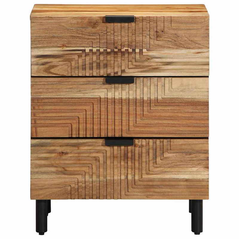 vidaXL Éjjeliszekrény fiókkal Barna 50 x 33 x 62 cm tömör akácfa