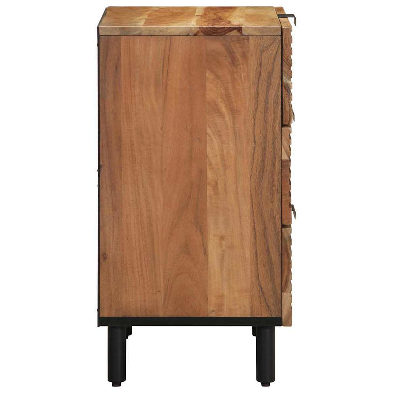 vidaXL Éjjeliszekrény fiókkal Barna 50 x 33 x 62 cm tömör akácfa