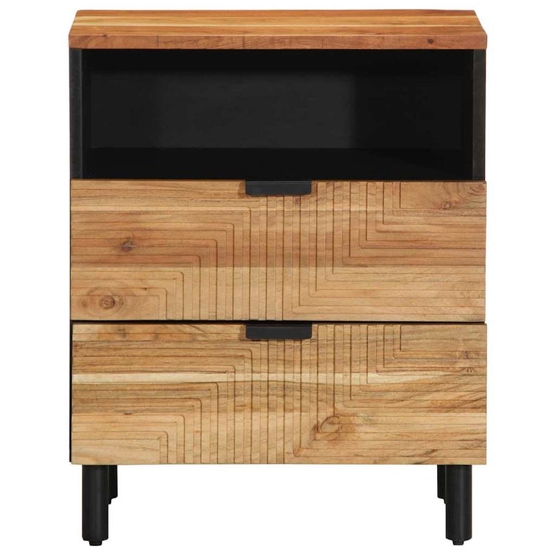 vidaXL Éjjeliszekrény fiókkal Barna 50 x 33 x 62 cm tömör akácfa