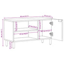 vidaXL TV szekrény polcokkal Barna 80 x 33 x 46 cm Tömör Mangófát