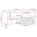 vidaXL TV szekrény fiókkal Barna 100 x 33 x 46 cm Tömör Mangófát