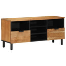 vidaXL TV szekrény fiókkal Barna 100 x 33,5 x 46 cm Tömör Mangófát