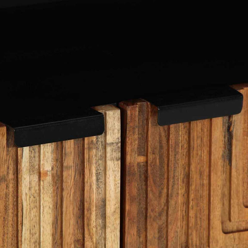 vidaXL Tálaló polcokkal tárolóval Barna 60 x 33 x 75 cm Tömör akácfa