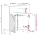 vidaXL Széf polcokkal tárolóval Barna 60 x 33 x 75 cm Tömör Mangófát