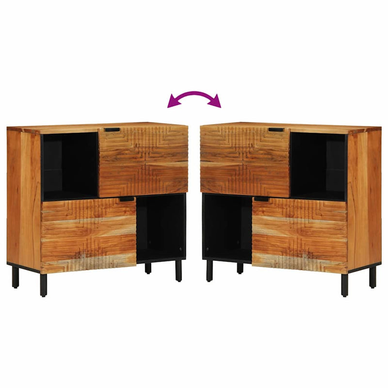 vidaXL Oldalszekrény polcokkal Barna 80 x 33 x 75 cm Tömör akácfa