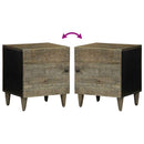 vidaXL világosszürke tömör mangófa éjjeliszekrény 40 x 33 x 46 cm