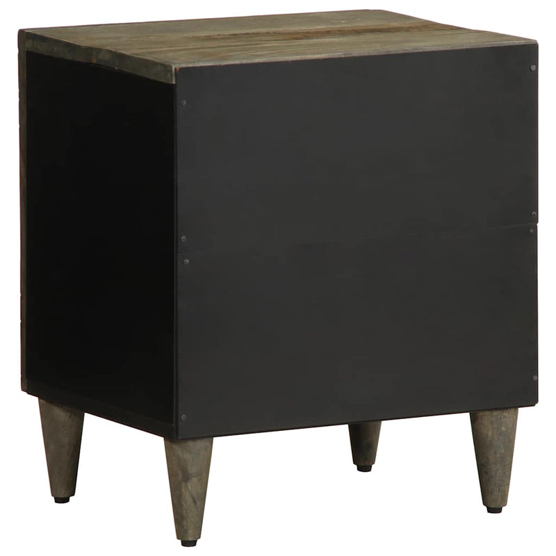 vidaXL 2 db világosszürke tömör mangófa éjjeliszekrény 40 x 33 x 46 cm