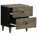 vidaXL világosszürke tömör mangófa éjjeliszekrény 40 x 33 x 46 cm