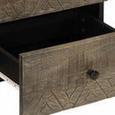 vidaXL világosszürke tömör mangófa éjjeliszekrény 40 x 33 x 46 cm