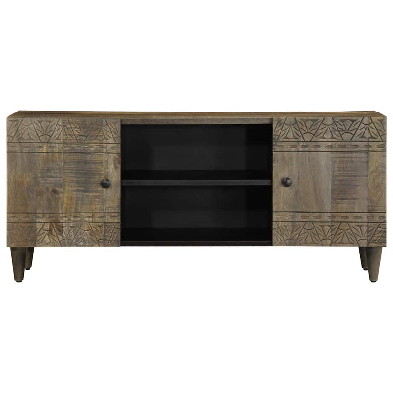 vidaXL világosszürke tömör mangófa TV-szekrény 105x33,5x46 cm