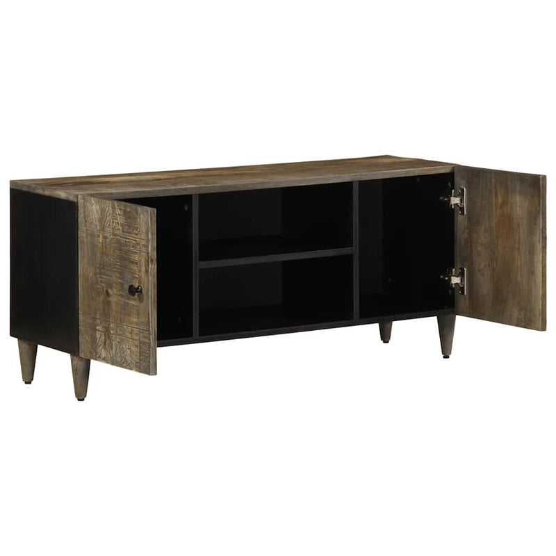 vidaXL világosszürke tömör mangófa TV-szekrény 105x33,5x46 cm