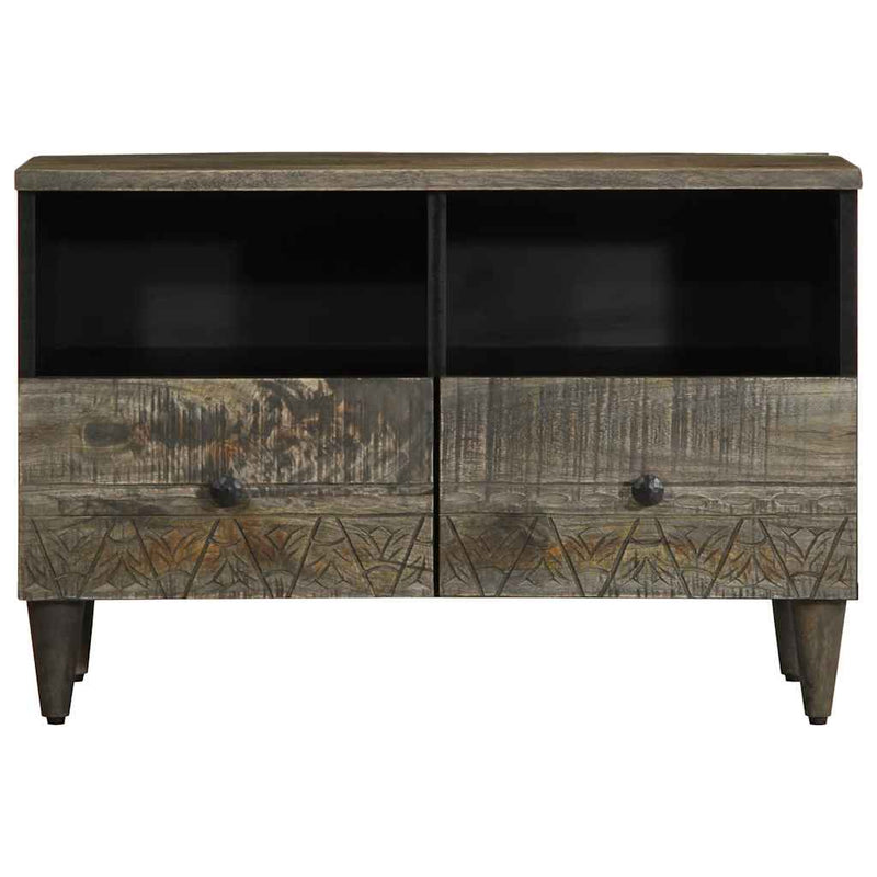vidaXL világosszürke tömör mangófa TV-szekrény70x33,5x46 cm