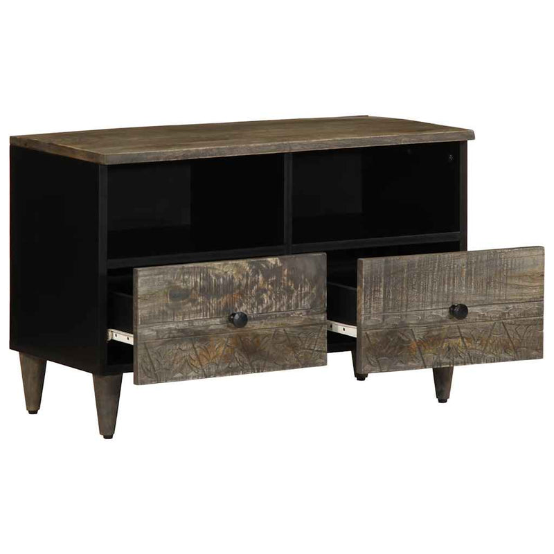 vidaXL világosszürke tömör mangófa TV-szekrény70x33,5x46 cm