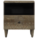 vidaXL világosszürke tömör mangófa éjjeliszekrény 40 x 33 x 46 cm