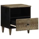 vidaXL világosszürke tömör mangófa éjjeliszekrény 40 x 33 x 46 cm