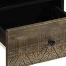 vidaXL világosszürke tömör mangófa éjjeliszekrény 40 x 33 x 46 cm