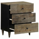 vidaXL világosszürke tömör mangófa éjjeliszekrény 50x33x60 cm