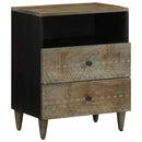 vidaXL világosszürke tömör mangófa éjjeliszekrény 50x33x60 cm