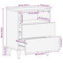 vidaXL világosszürke tömör mangófa éjjeliszekrény 50x33x60 cm