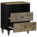 vidaXL világosszürke tömör mangófa éjjeliszekrény 50x33x60 cm