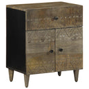 vidaXL világosszürke tömör mangófa éjjeliszekrény 50x33x60 cm