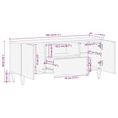 vidaXL világosszürke tömör mangófa TV-szekrény 105x33,5x46 cm