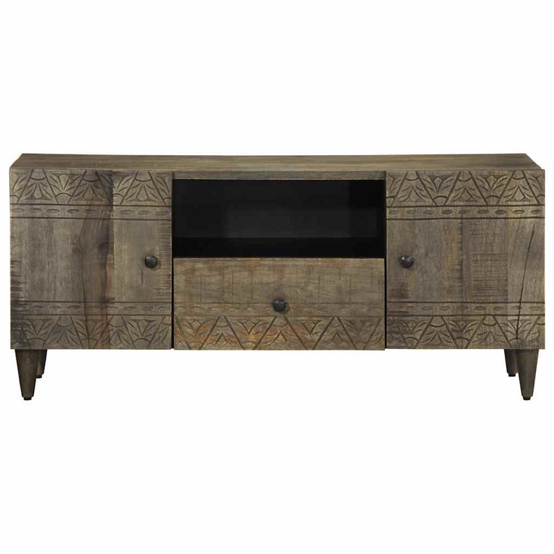 vidaXL világosszürke tömör mangófa TV-szekrény 105x33,5x46 cm