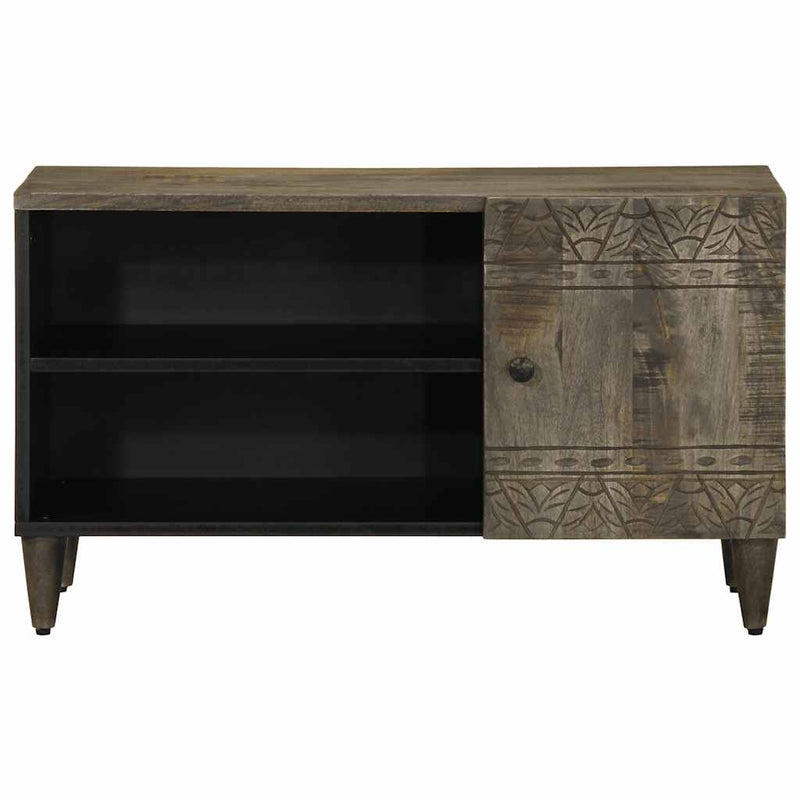 vidaXL világosszürke tömör mangófa TV-szekrény 80x31,5x46 cm