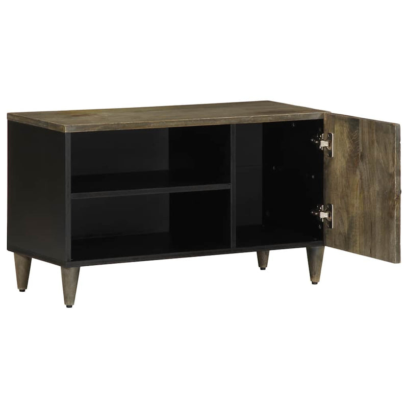 vidaXL világosszürke tömör mangófa TV-szekrény 80x31,5x46 cm