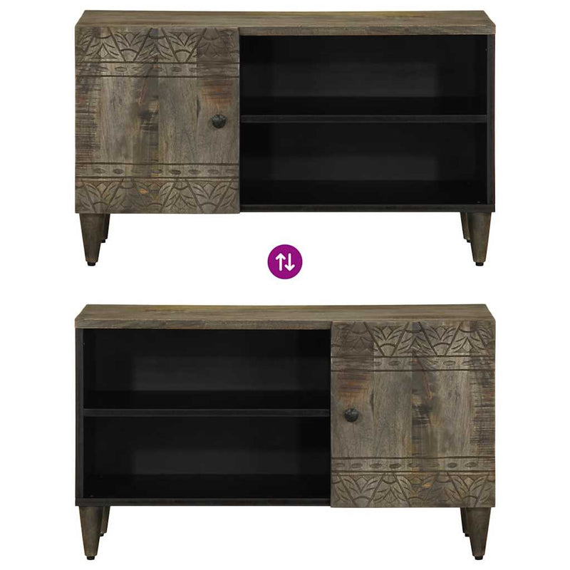 vidaXL világosszürke tömör mangófa TV-szekrény 80x31,5x46 cm