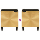 vidaXL Éjjeliszekrény 2 pcs Fekete és Arany 40 x 33 x 46 cm Szerelt Fa
