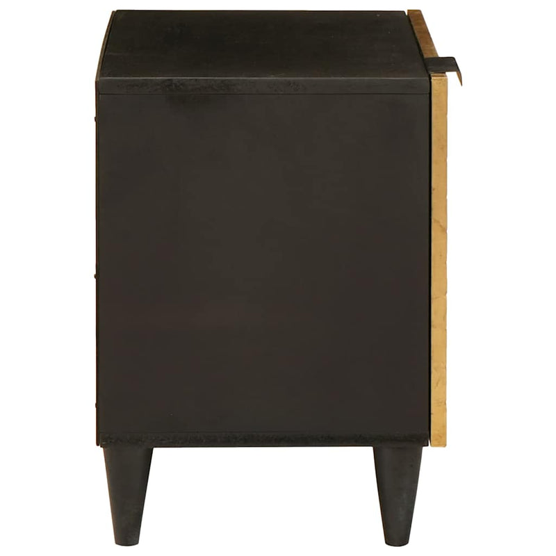 vidaXL Éjjeli asztal 2 pcs Fekete és Arany 40 x 33.5 x 46 cm
