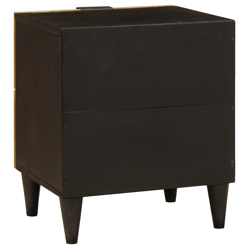 vidaXL Éjjeli asztal Fekete és Arany 40 x 33.5 x 46 cm tömör mangófa