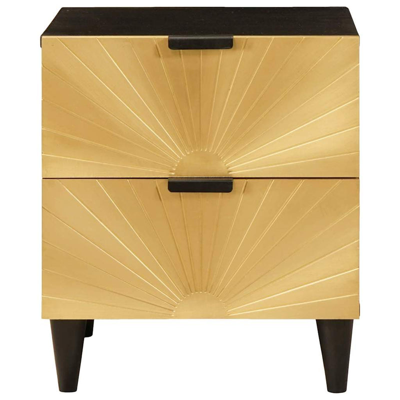 vidaXL Éjjeli asztal Fekete és Arany 40 x 33.5 x 46 cm tömör mangófa