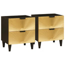 vidaXL Éjjeliszekrény 2 pcs Fekete és Arany 40 x 33 x 46 cm Szerelt Fa