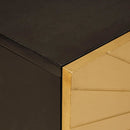 vidaXL TV szekrény polcokkal Fekete és Arany 105 x 33 x 46 cm Faanyag