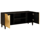 vidaXL TV szekrény polcokkal Fekete és Arany 105 x 33 x 46 cm Faanyag
