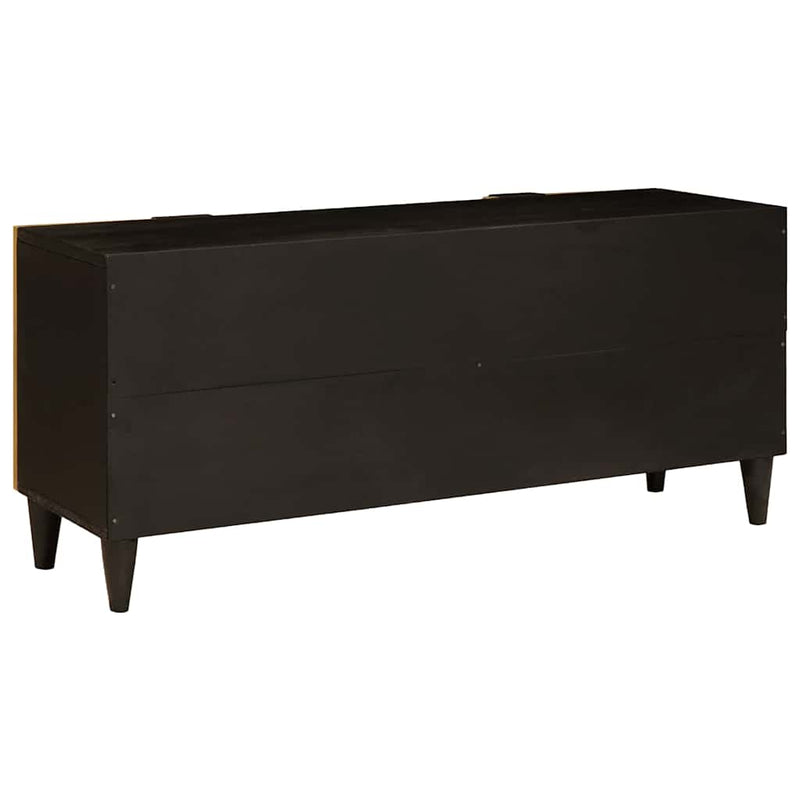 vidaXL TV szekrény Fekete és Arany 105 x 33 x 46 cm tömör mangófa