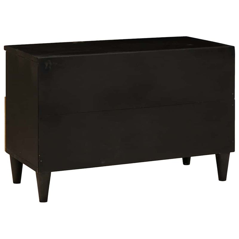 vidaXL TV szekrény Fekete és Arany 70 x 33 x 46 cm tömör mangófa