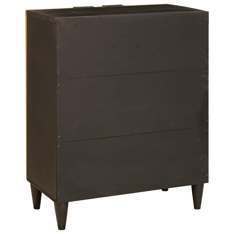 vidaXL Széf Fekete és Arany 60 x 33 x 75 cm tömör mangófa