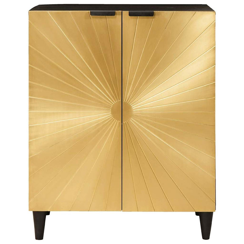 vidaXL Széf Fekete és Arany 60 x 33 x 75 cm tömör mangófa