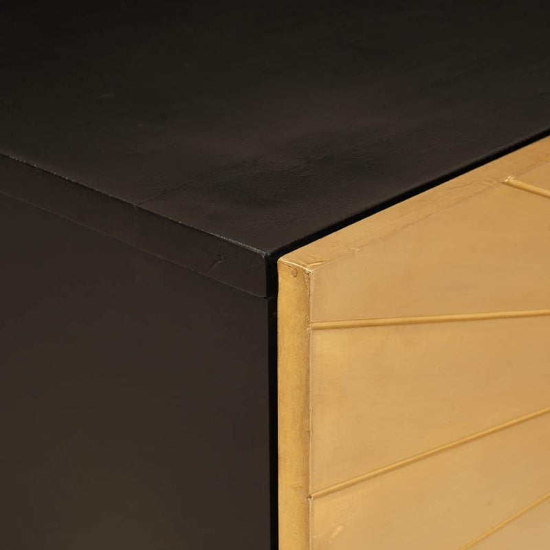 vidaXL Dohányzóasztal Fekete és Arany 80 x 50 x 40 cm