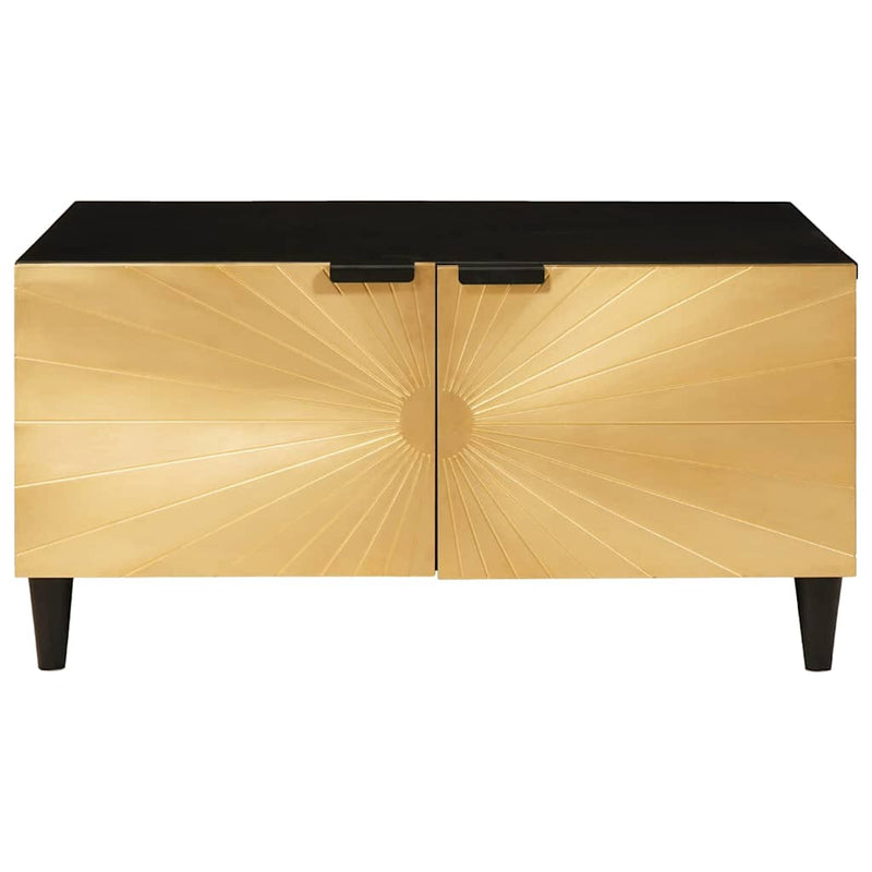 vidaXL Dohányzóasztal Fekete és Arany 80 x 50 x 40 cm