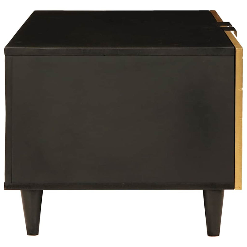 vidaXL Dohányzóasztal Fekete és Arany 80 x 50 x 40 cm