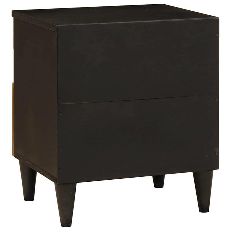 vidaXL Éjjeli asztal fiókkal 2 pcs Fekete és Arany 40 x 33 x 46 cm