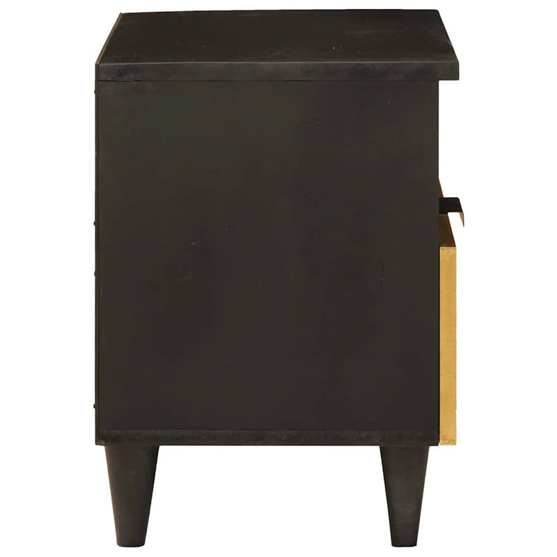 vidaXL Éjjeli asztal fiókkal 2 pcs Fekete és Arany 40 x 33 x 46 cm