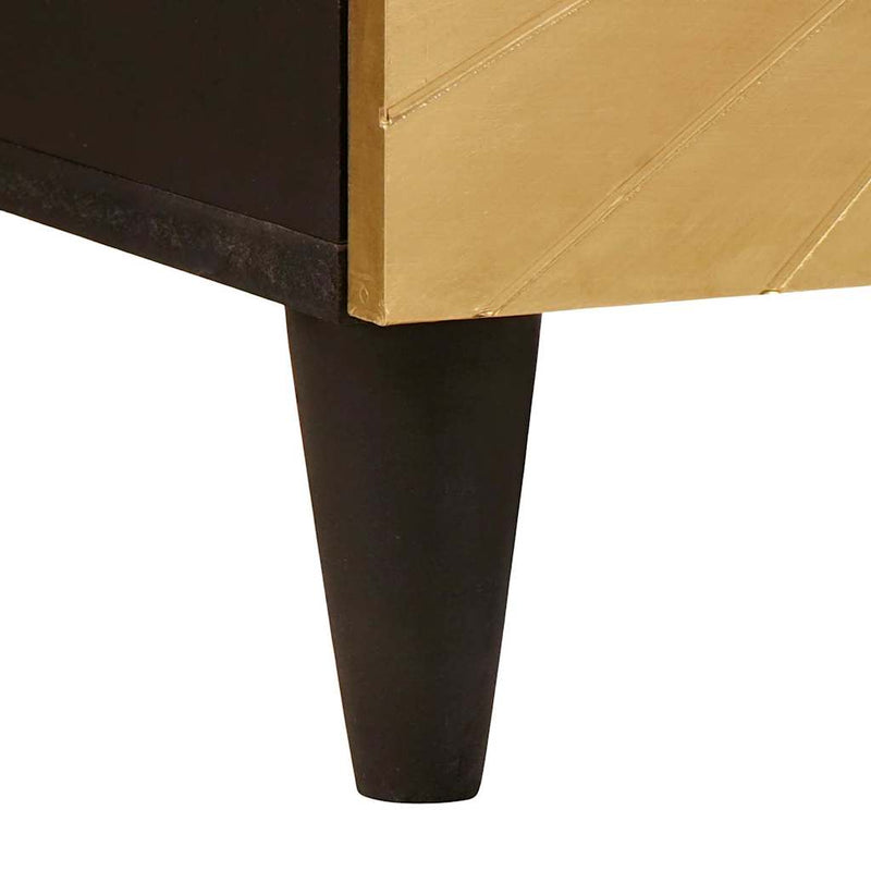 vidaXL Éjjeli asztal Fekete és Arany 50 x 33 x 60 cm tömör mangófa