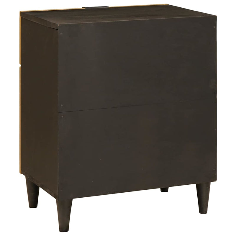 vidaXL Éjjeli asztal Fekete és Arany 50 x 33 x 60 cm tömör mangófa