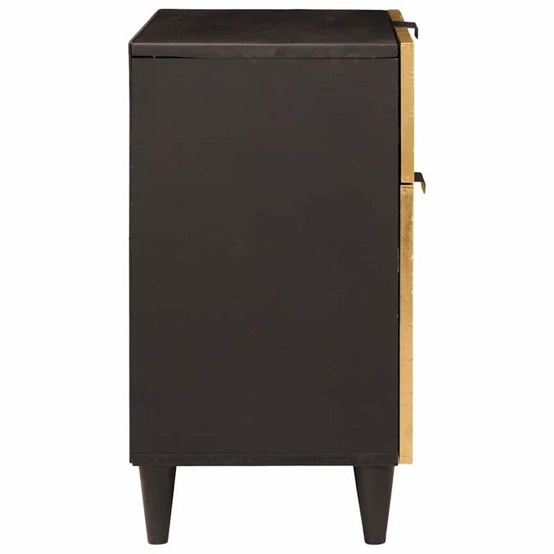 vidaXL Éjjeli asztal Fekete és Arany 50 x 33 x 60 cm tömör mangófa